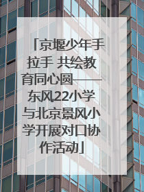 京堰少年手拉手 共绘教育同心圆——东风22小学与北京景风小学开展对口协作活动