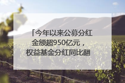 今年以来公募分红金额超950亿元，权益基金分红同比翻倍｜招财猫