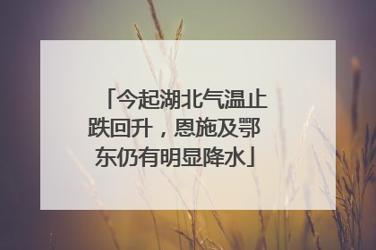 今起湖北气温止跌回升，恩施及鄂东仍有明显降水