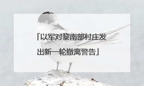 以军对黎南部村庄发出新一轮撤离警告