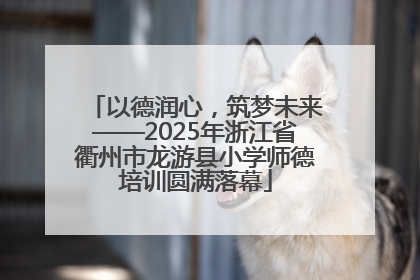 以德润心，筑梦未来——2025年浙江省衢州市龙游县小学师德培训圆满落幕