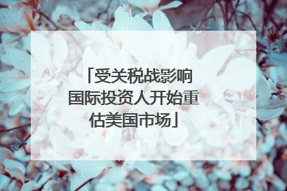 受关税战影响 国际投资人开始重估美国市场