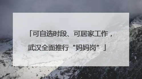 可自选时段、可居家工作，武汉全面推行“妈妈岗”