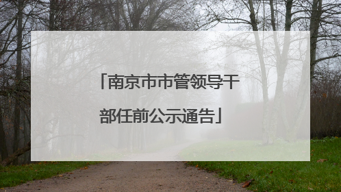 南京市市管领导干部任前公示通告