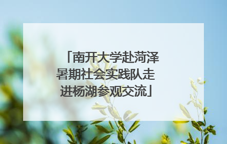 南开大学赴菏泽暑期社会实践队走进杨湖参观交流
