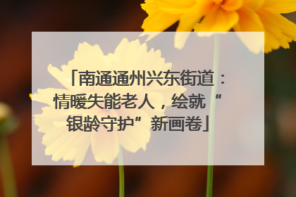 南通通州兴东街道：情暖失能老人，绘就“银龄守护”新画卷