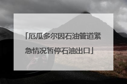 厄瓜多尔因石油管道紧急情况暂停石油出口