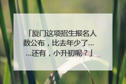 厦门这项招生报名人数公布，比去年少了……还有，小升初呢？