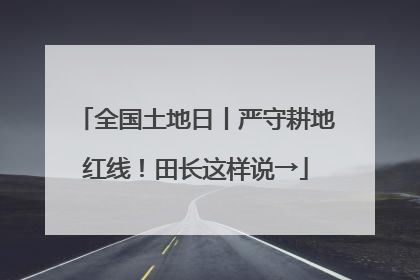 全国土地日丨严守耕地红线！田长这样说→