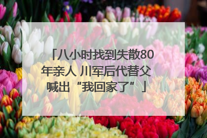 八小时找到失散80年亲人 川军后代替父喊出“我回家了”