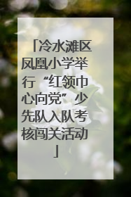 冷水滩区凤凰小学举行“红领巾心向党”少先队入队考核闯关活动