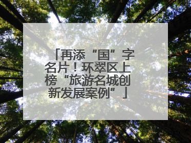 再添“国”字名片！环翠区上榜“旅游名城创新发展案例”