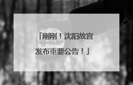 刚刚！沈阳故宫发布重要公告！