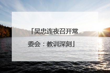 吴忠连夜召开常委会：教训深刻