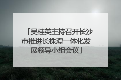 吴桂英主持召开长沙市推进长株潭一体化发展领导小组会议