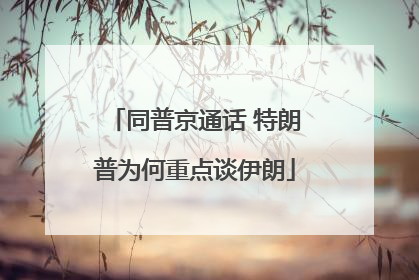 同普京通话 特朗普为何重点谈伊朗