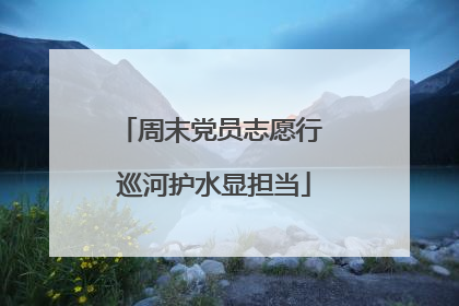 周末党员志愿行 巡河护水显担当