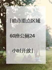 哈市重点区域60座公厕24小时开放
