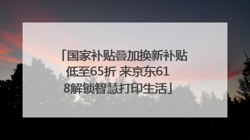 国家补贴叠加换新补贴低至65折 来京东618解锁智慧打印生活