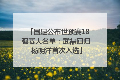 国足公布世预赛18强赛大名单：武磊回归 杨明洋首次入选