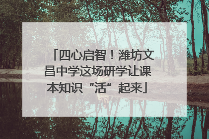四心启智！潍坊文昌中学这场研学让课本知识“活”起来