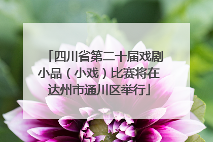 四川省第二十届戏剧小品（小戏）比赛将在达州市通川区举行