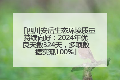 四川安岳生态环境质量持续向好：2024年优良天数324天，多项数据实现100%
