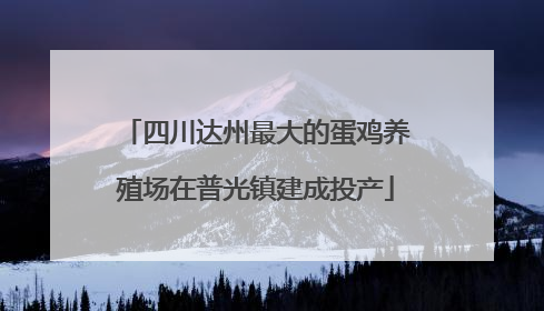 四川达州最大的蛋鸡养殖场在普光镇建成投产