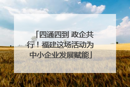 四通四到 政企共行！福建这场活动为中小企业发展赋能