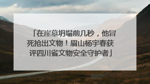 在崖墓坍塌前几秒，他冒死抢出文物！眉山杨宇春获评四川省文物安全守护者