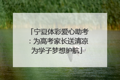 宁夏体彩爱心助考：为高考家长送清凉 为学子梦想护航