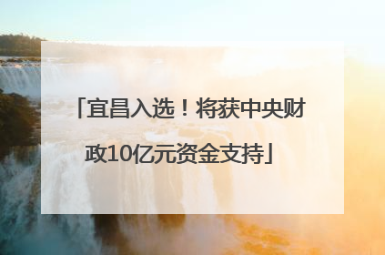 宜昌入选！将获中央财政10亿元资金支持