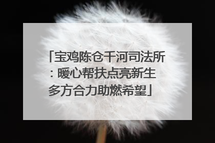 宝鸡陈仓千河司法所：暖心帮扶点亮新生 多方合力助燃希望