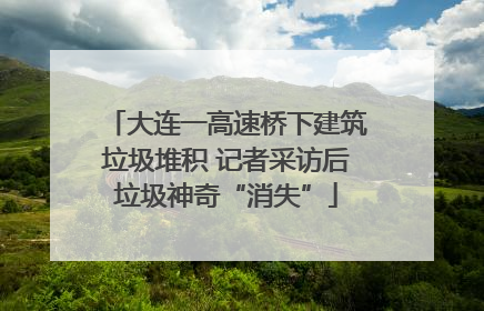 大连一高速桥下建筑垃圾堆积 记者采访后垃圾神奇“消失”