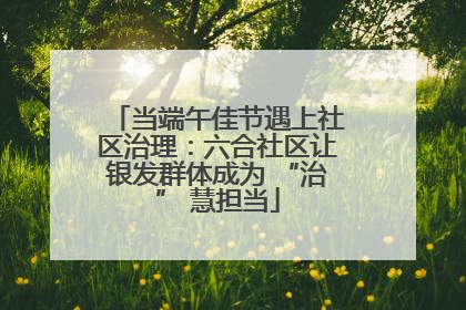 当端午佳节遇上社区治理：六合社区让银发群体成为 “治” 慧担当