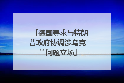 德国寻求与特朗普政府协调涉乌克兰问题立场