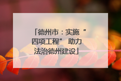 德州市：实施“四项工程” 助力法治德州建设