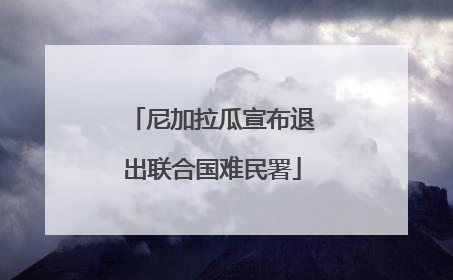 尼加拉瓜宣布退出联合国难民署