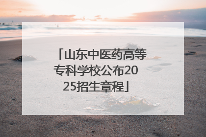 山东中医药高等专科学校公布2025招生章程