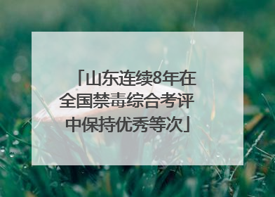 山东连续8年在全国禁毒综合考评中保持优秀等次