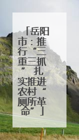 岳阳市：推行“三重三抓” 扎实推进农村“厕所革命”