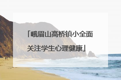 峨眉山高桥镇小全面关注学生心理健康