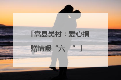 嵩县吴村：爱心捐赠情暖“六一”