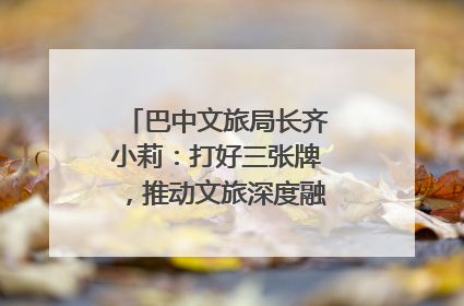 巴中文旅局长齐小莉：打好三张牌，推动文旅深度融合｜文旅局长说