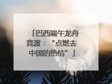 巴西端午龙舟竞渡：“点燃去中国的热情”