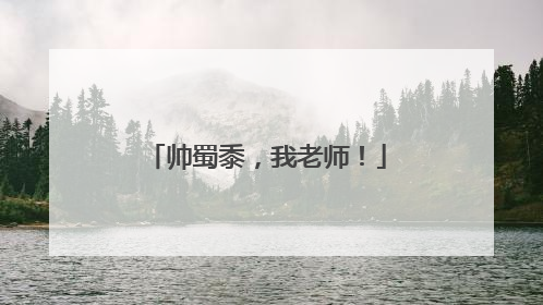 帅蜀黍，我老师！
