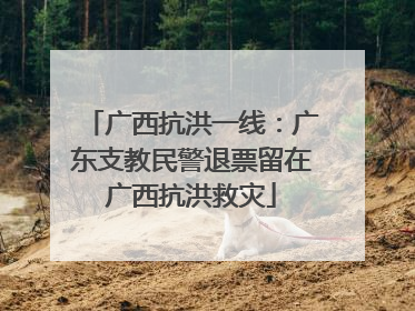 广西抗洪一线：广东支教民警退票留在广西抗洪救灾