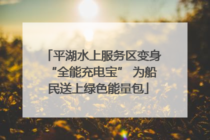 平湖水上服务区变身“全能充电宝” 为船民送上绿色能量包