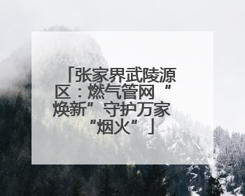 张家界武陵源区：燃气管网“焕新”守护万家“烟火”