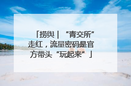 捞舆｜“青交所”走红，流量密码是官方带头“玩起来”